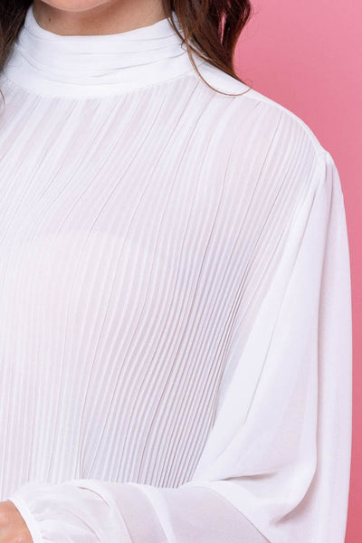 Augustine Lulu Pleated Blouse - Off White