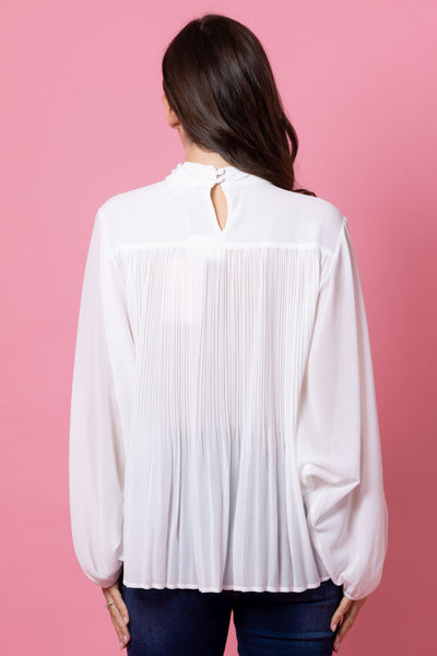 Augustine Lulu Pleated Blouse - Off White