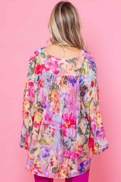 Augustine Riley Bow Blouse - Colourful Floral