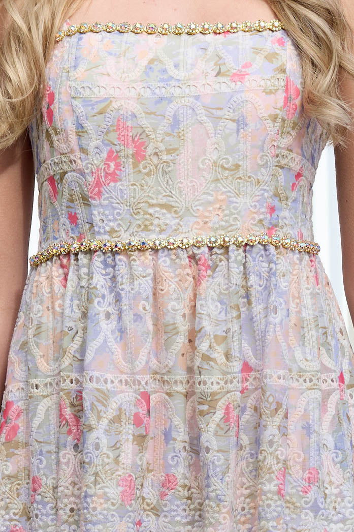 AUGUSTINE - ROCHELLE MAXI EMBROIDERED DIAMANTE DRESS