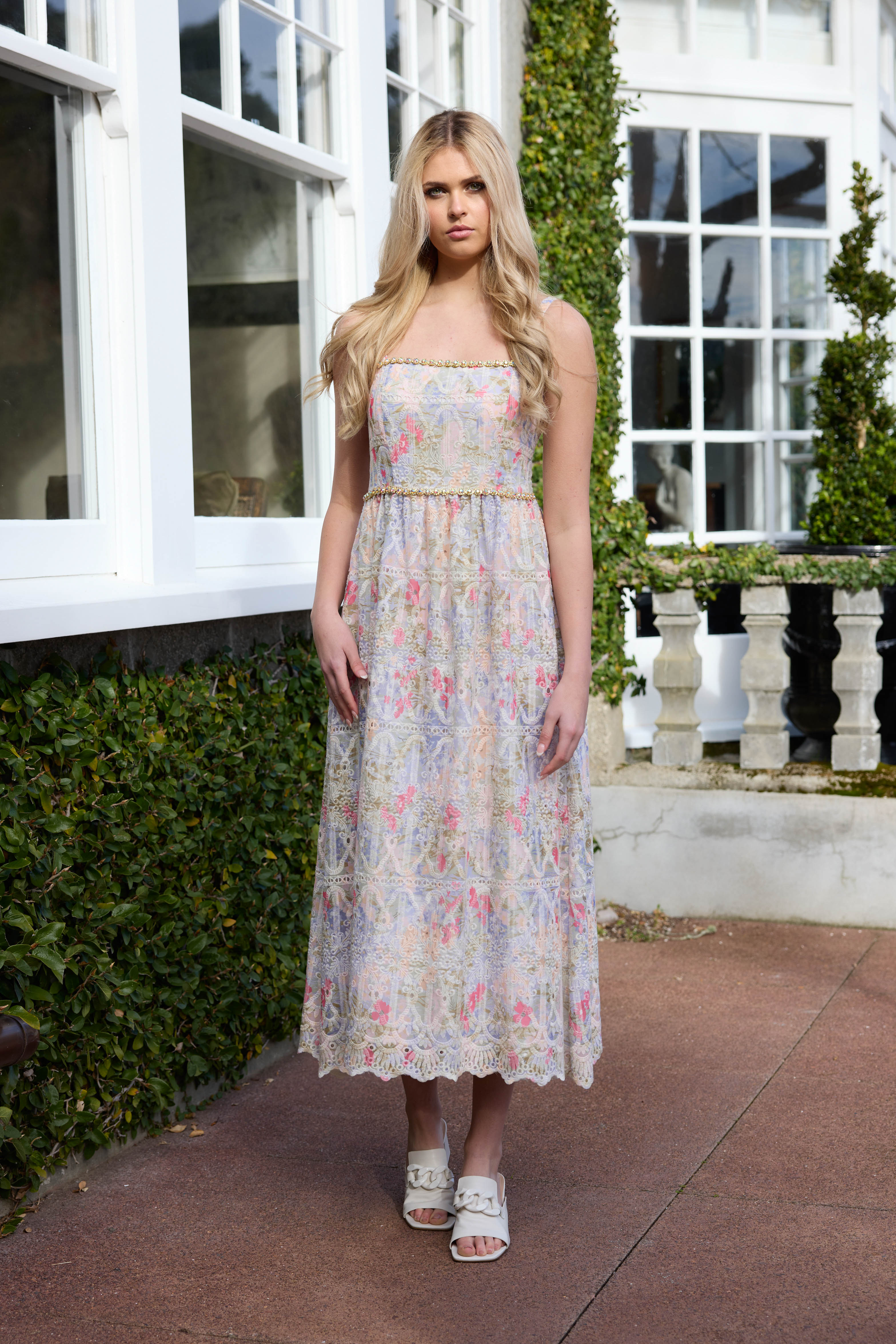 AUGUSTINE - ROCHELLE MAXI EMBROIDERED DIAMANTE DRESS