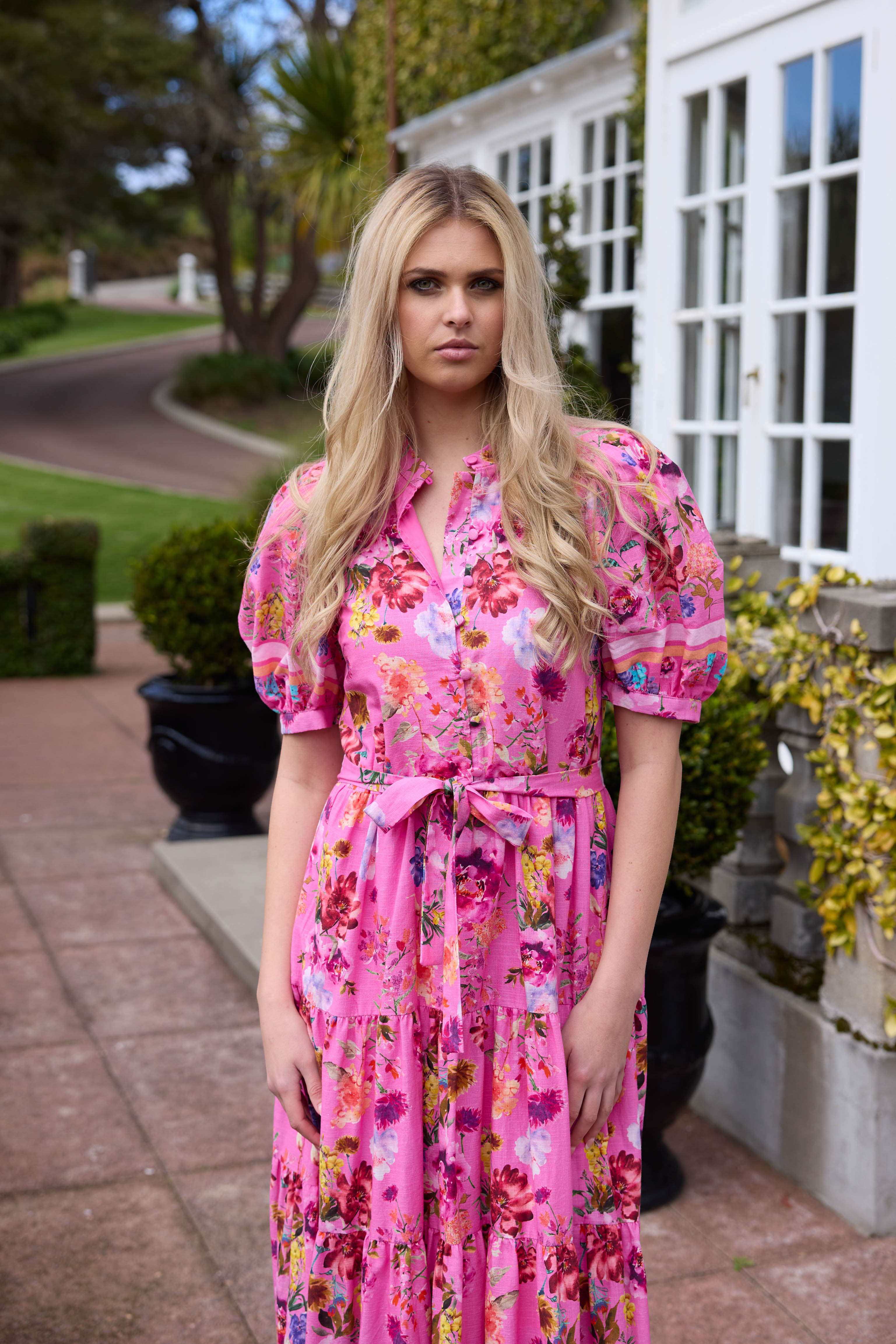 AUGUSTINE - CHETNA MAXI DRESS - BRIGHT FLORAL PINK