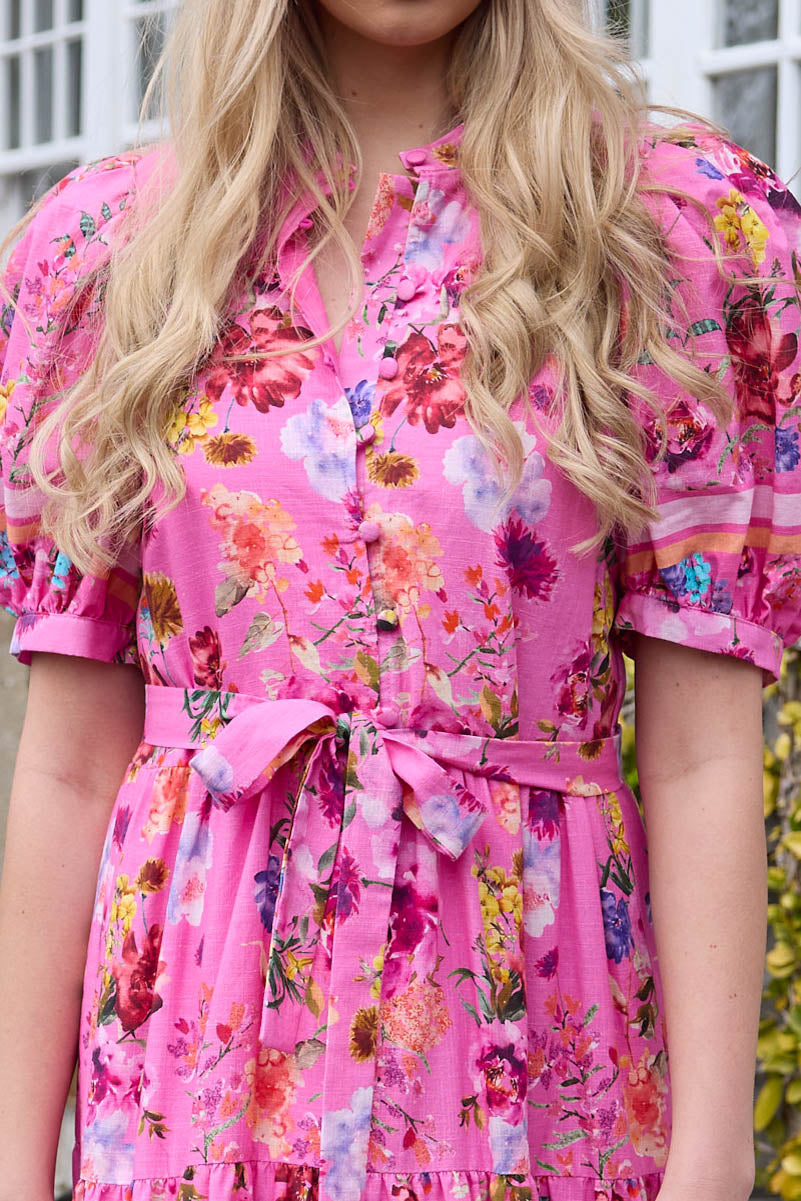 AUGUSTINE - CHETNA MAXI DRESS - BRIGHT FLORAL PINK