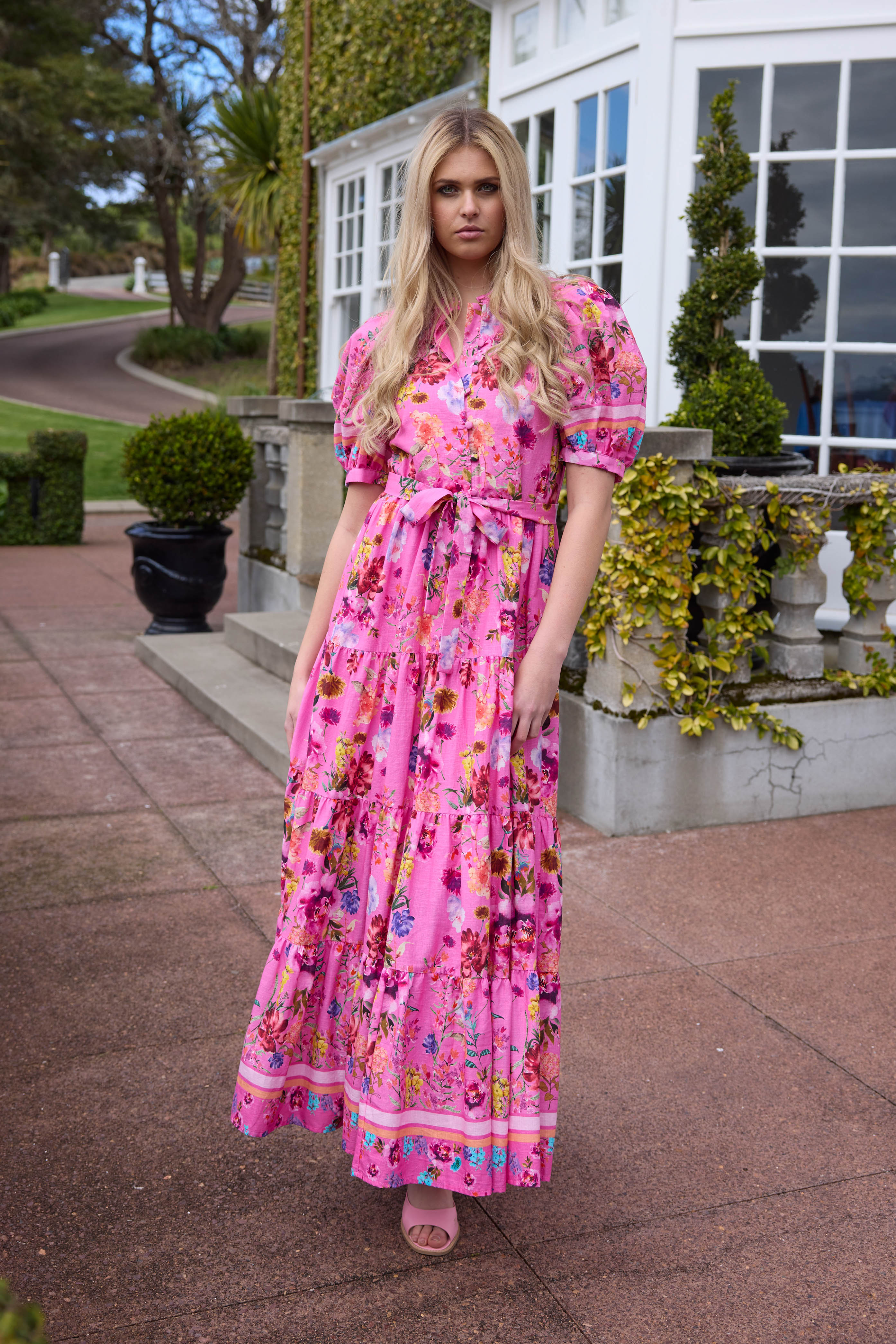 AUGUSTINE - CHETNA MAXI DRESS - BRIGHT FLORAL PINK