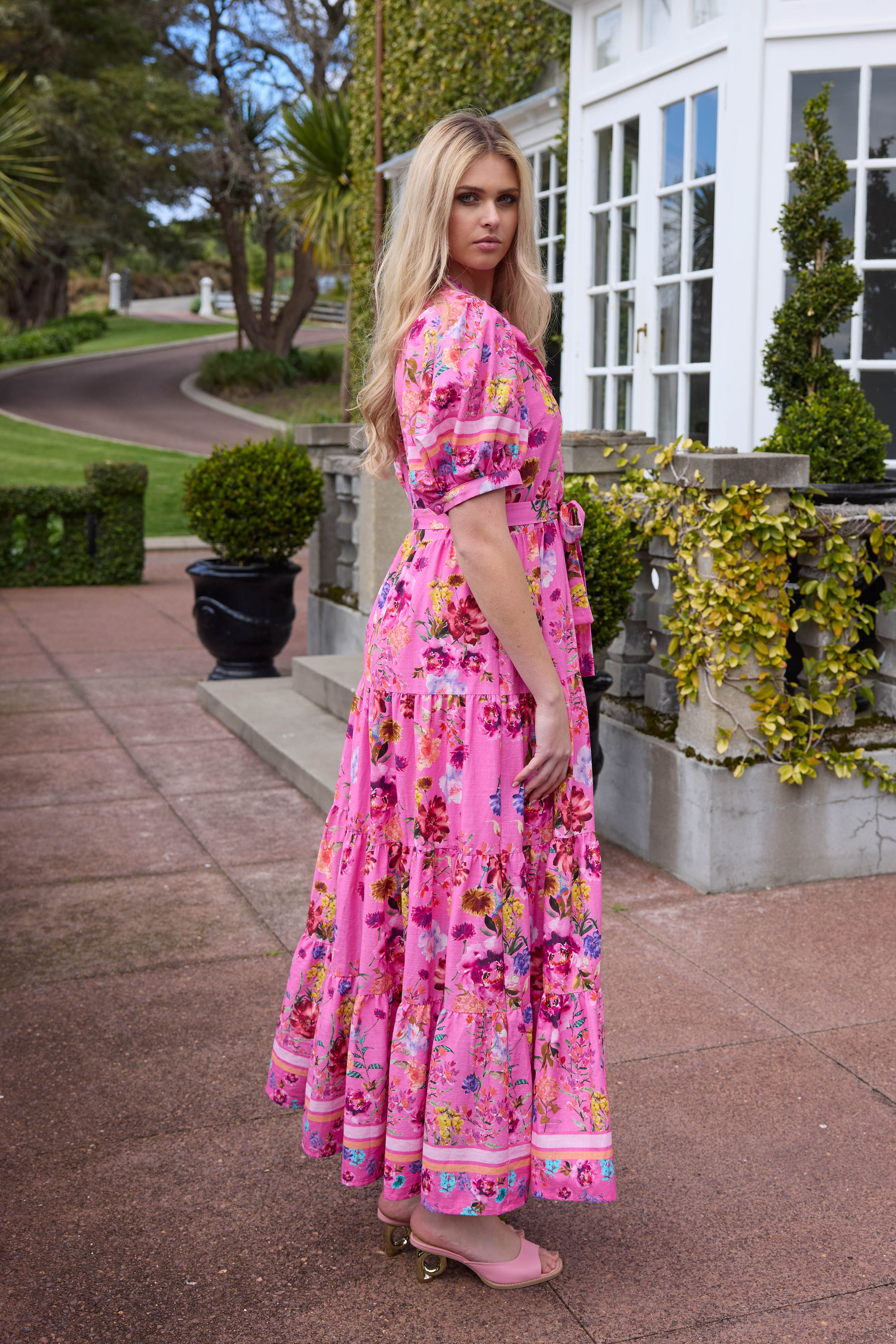 AUGUSTINE - CHETNA MAXI DRESS - BRIGHT FLORAL PINK