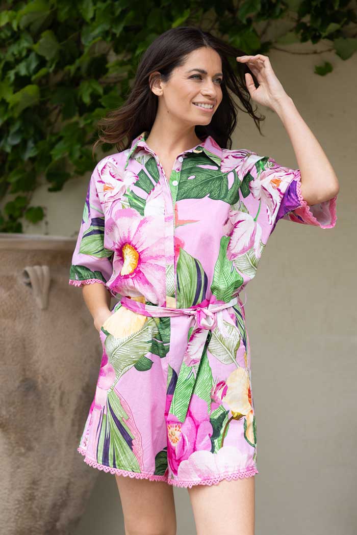 AUGUSTINE LAURA PLAYSUIT - FLORAL PINK