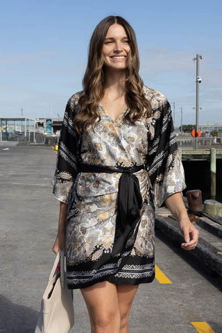 AUGUSTINE - ROCHELLE WRAP DRESS - BLACK