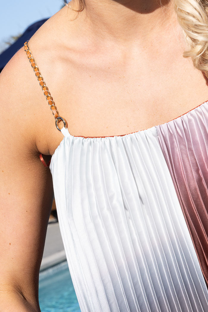 AUGUSTINE - KYLIE PLEAT DRESS - OMBRE COPPER