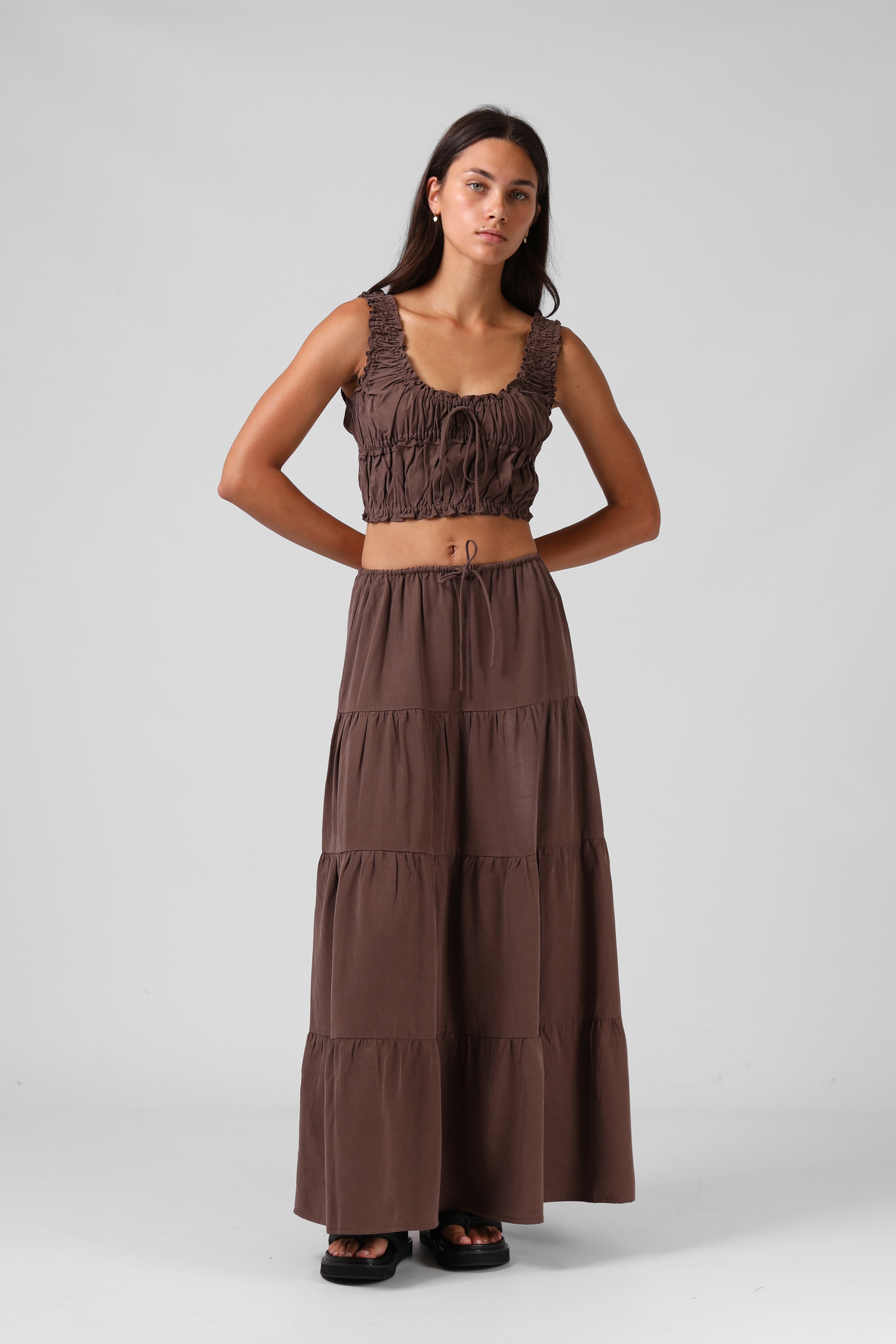 RPM - RUBY MAXI SKIRT - CHOCOLATE