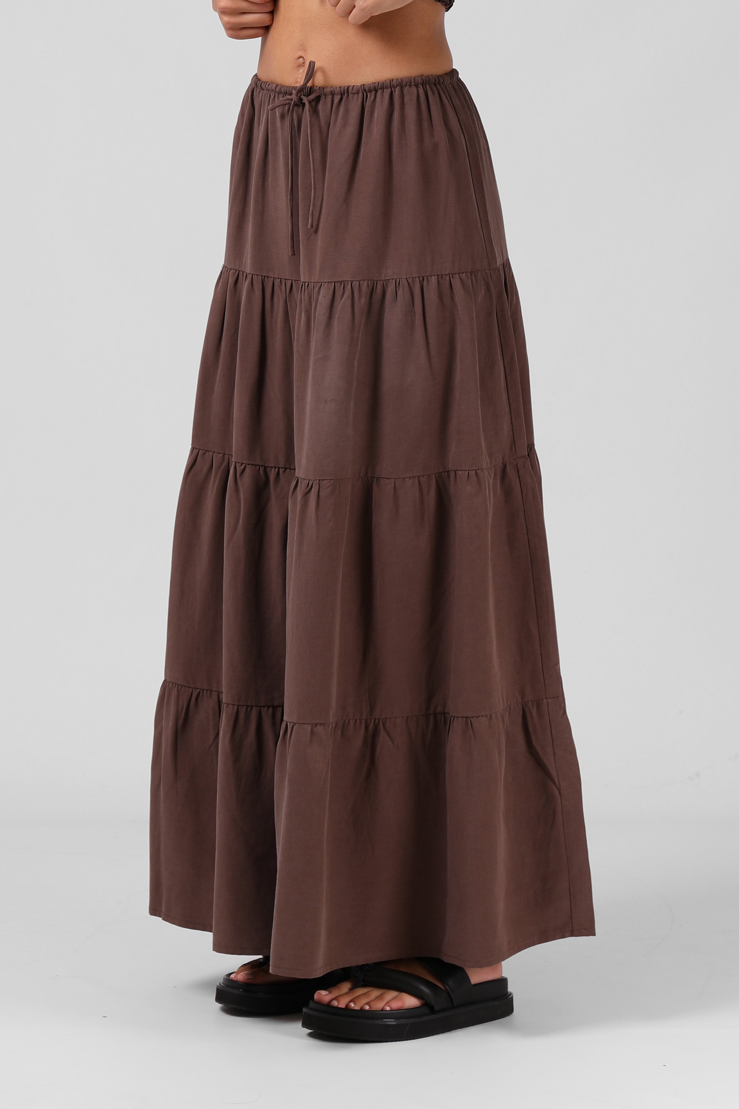 RPM - RUBY MAXI SKIRT - CHOCOLATE