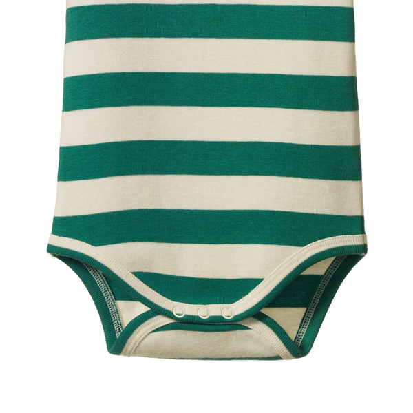 Nature Baby - Cotton Short Sleeve Bodysuit - DOG WALK PEPPERMINT PRINT