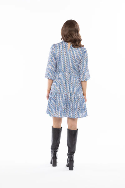 Leila + Luca - COLLAR AMY SMOCK DRESS - COBALT FAN