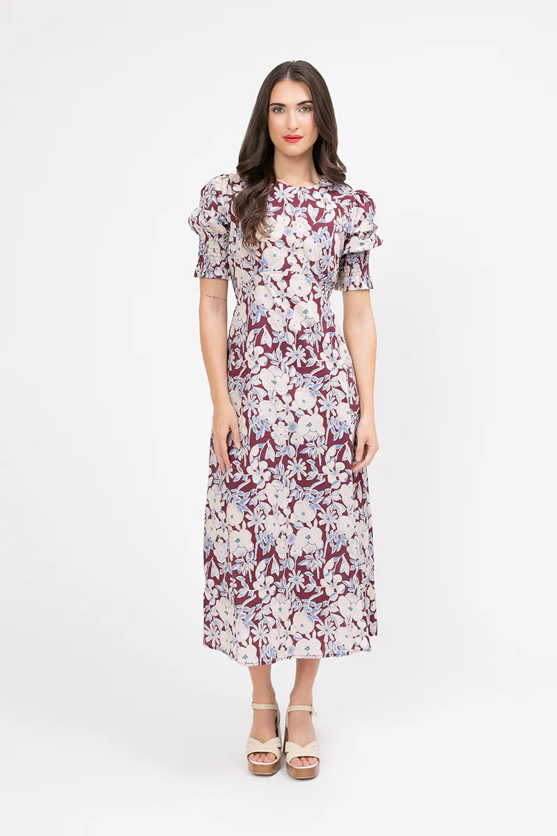 SEEKING LOLA - SUNSET DRESS - MERLOT FIELD
