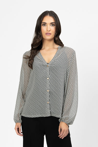 Seeking Lola - FULL OF LIFE L/S TOP - MONO CUBISM