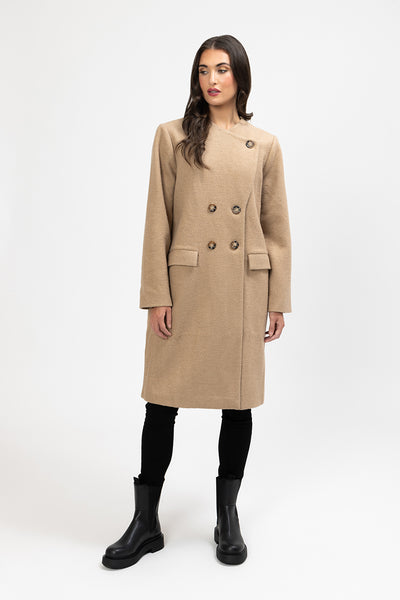 SEEKING LOLA - CACOON COAT - CAMEL