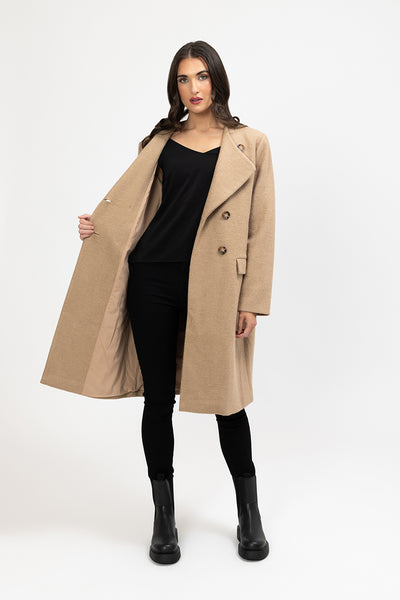 SEEKING LOLA - CACOON COAT - CAMEL