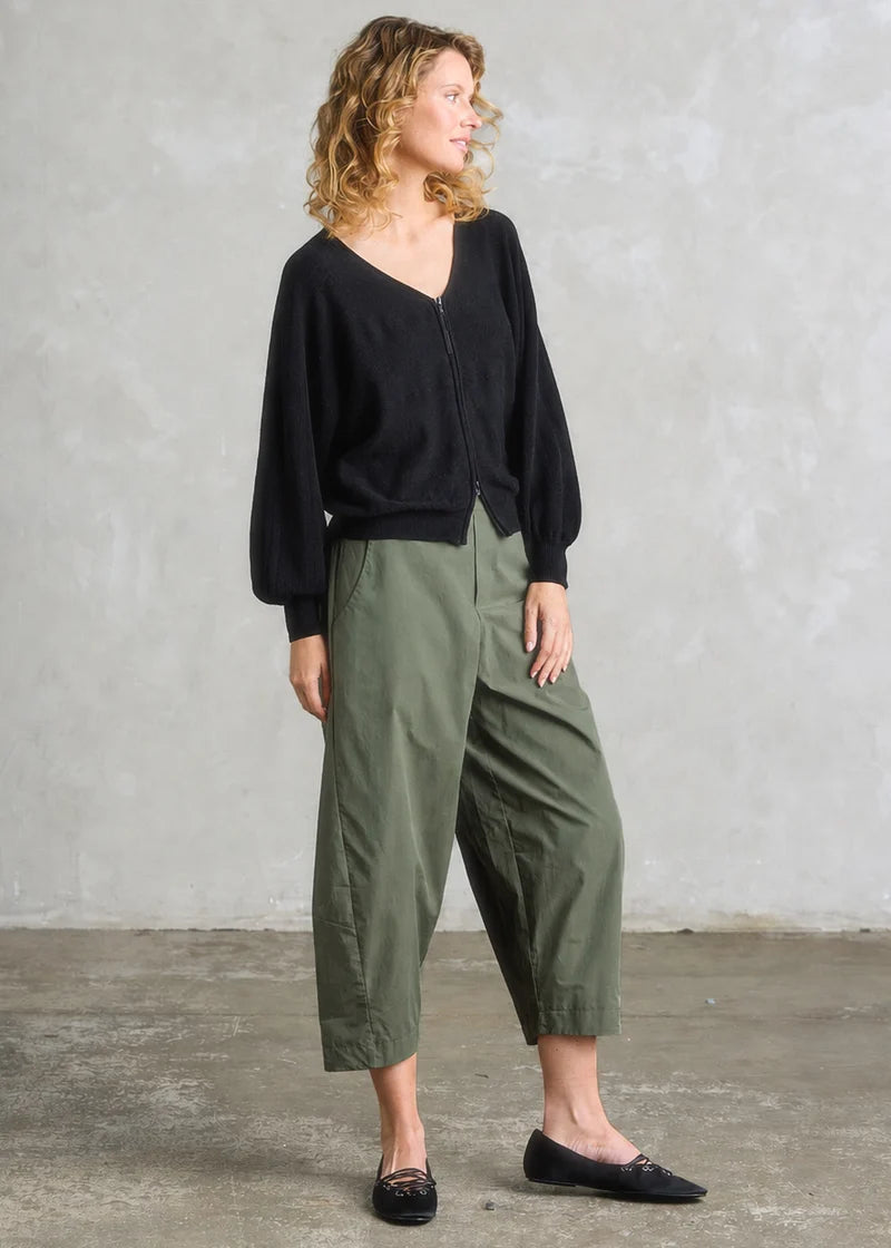 ZAKET & PLOVER - STATEMENT ZIP CARDI - BLACK