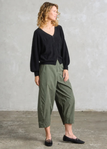 ZAKET & PLOVER - STATEMENT ZIP CARDI - BLACK