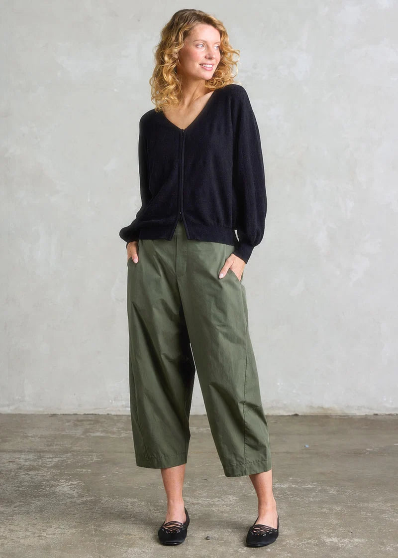 ZAKET & PLOVER - STATEMENT ZIP CARDI - BLACK