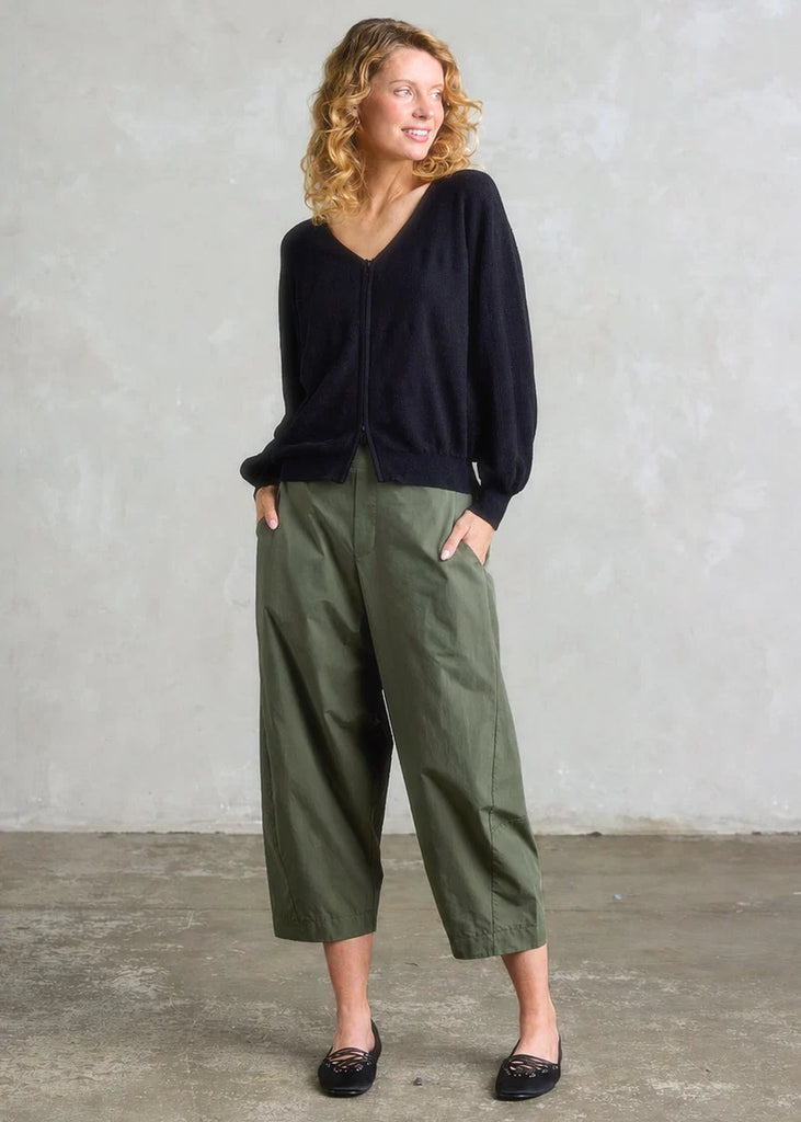 ZAKET & PLOVER - STATEMENT ZIP CARDI - BLACK