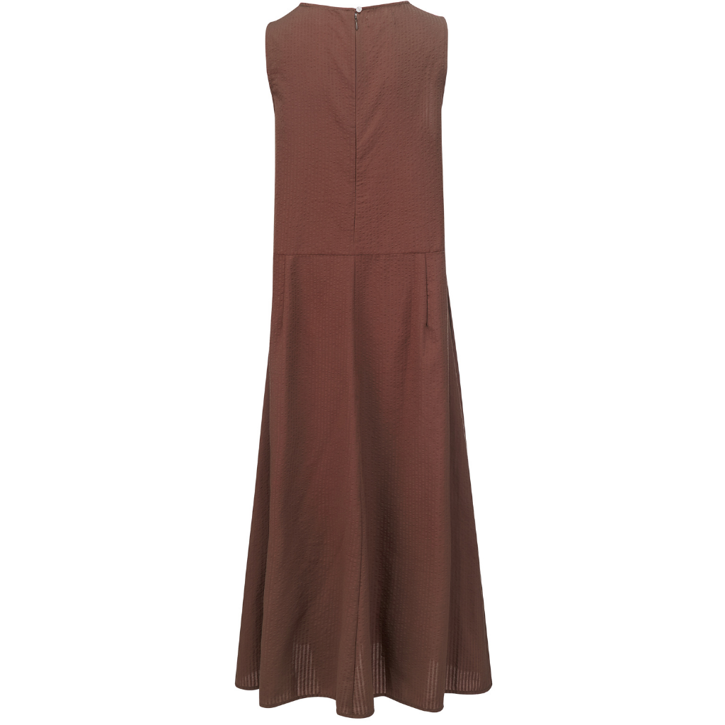MOKE - ANNA DROP WAISTED DRESS - COCOA