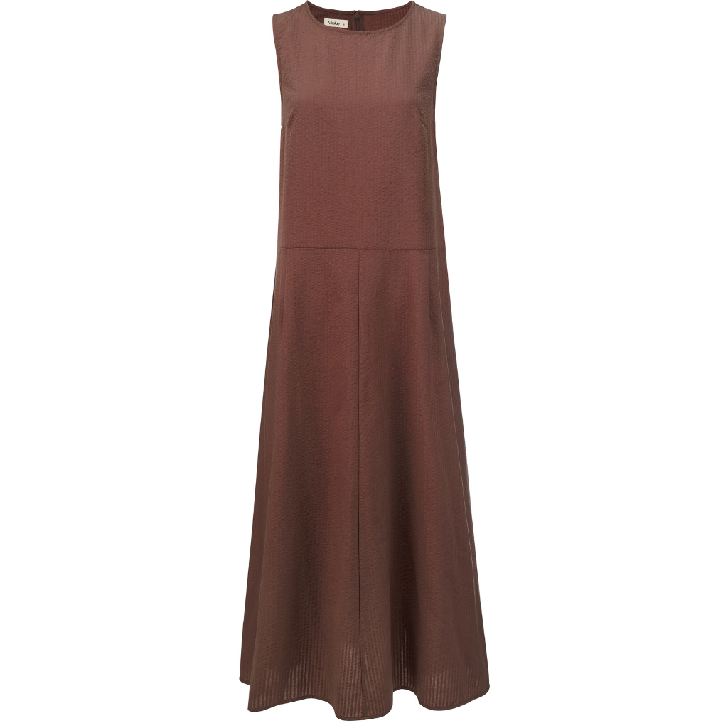 MOKE - ANNA DROP WAISTED DRESS - COCOA