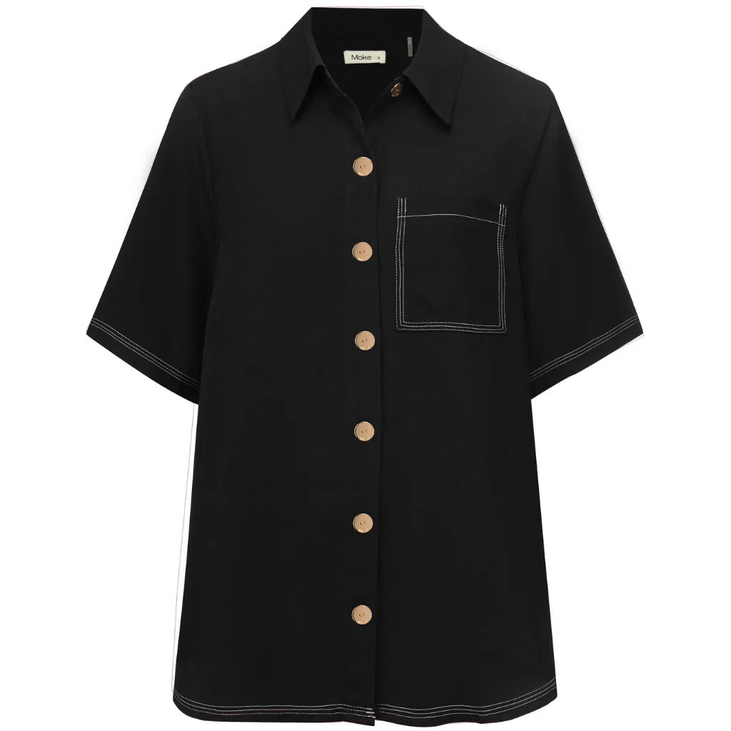 MOKE - MISSY WOMENS SHIRT - BLACK