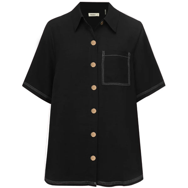 MOKE - MISSY WOMENS SHIRT - BLACK