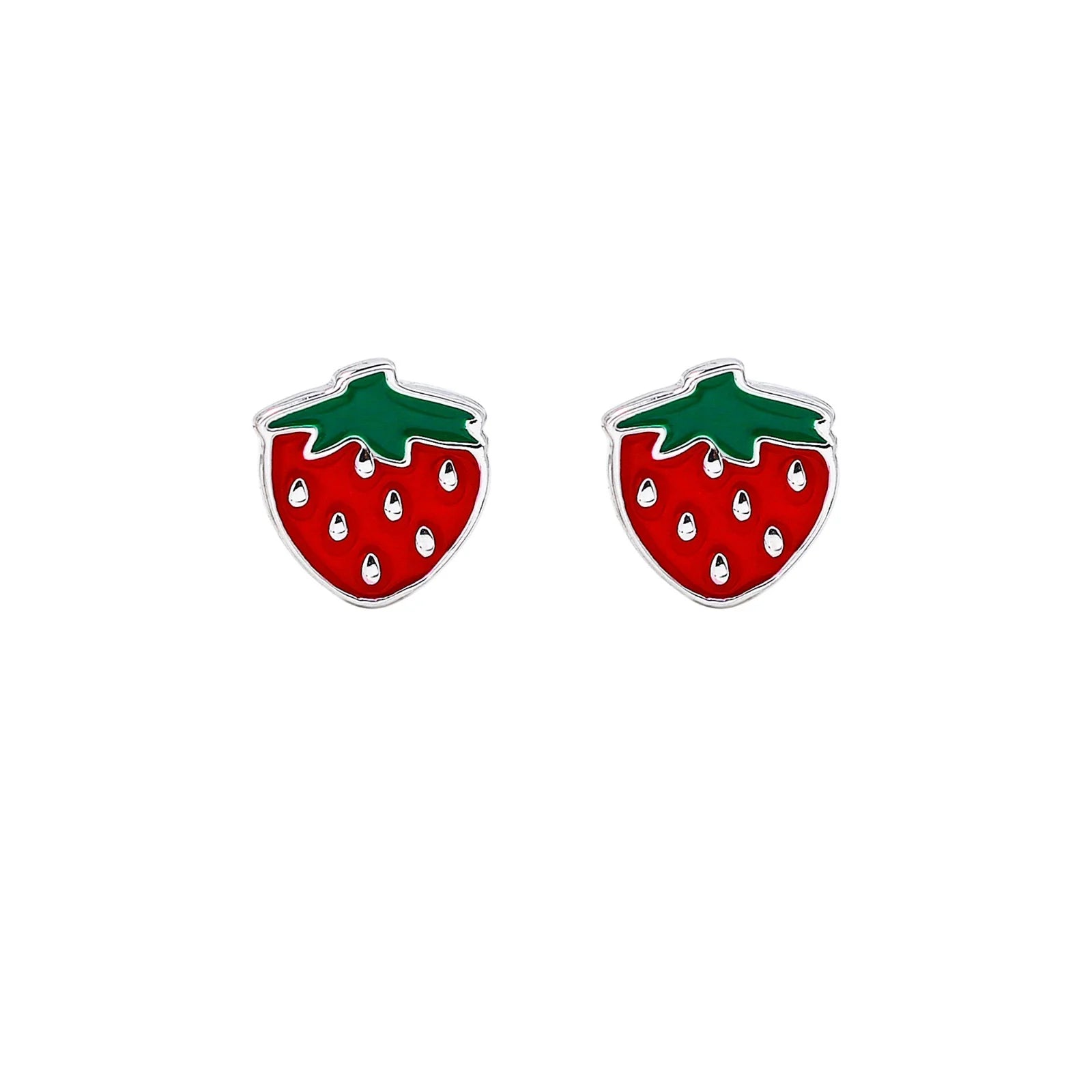 Silver Linings Collective Original Design KIDS - STRAWBERRY ENAMEL STUDS