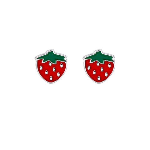 Silver Linings Collective Original Design KIDS - STRAWBERRY ENAMEL STUDS