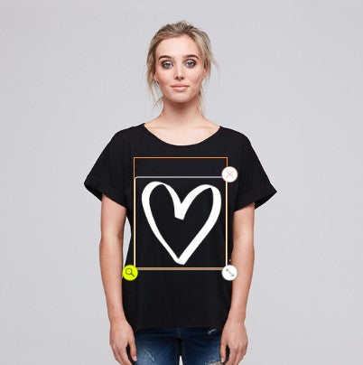 Alaska Tees  - JORDAN T-SHIRT - BLACK - WHITE HEART