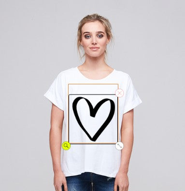 Alaska Tees  - JORDAN T-SHIRT - WHITE - BLACK HEART