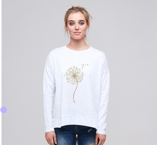 Alaska Tees - IVY TEE - WHITE - GOLD DANDELION