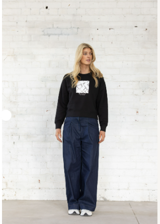 DRESSED - ABSTRACT SWEATSHIRT - BLACK