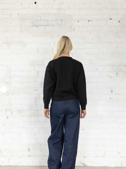 DRESSED - ABSTRACT SWEATSHIRT - BLACK