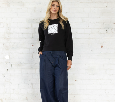 DRESSED - ABSTRACT SWEATSHIRT - BLACK