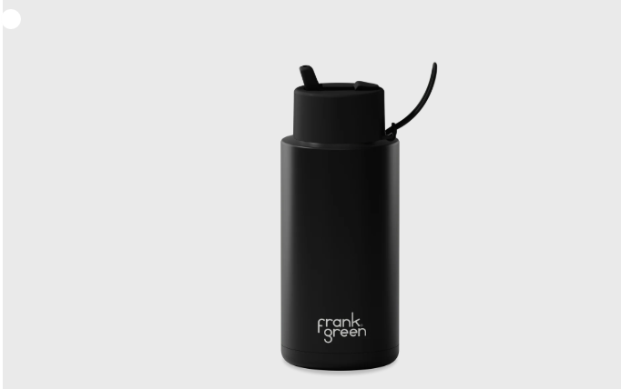 Frank Green CERAMIC REUSABLE BOTTLE - MIDNIGHT - 34oz / 1,000ml FLIP STRAW