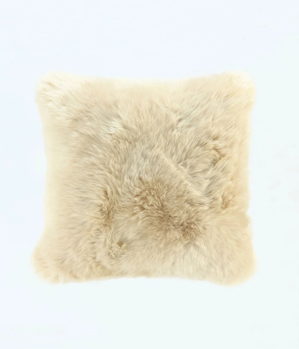 MM Linen NZ WOOL SHEEPSKIN CUSHION - LINEN