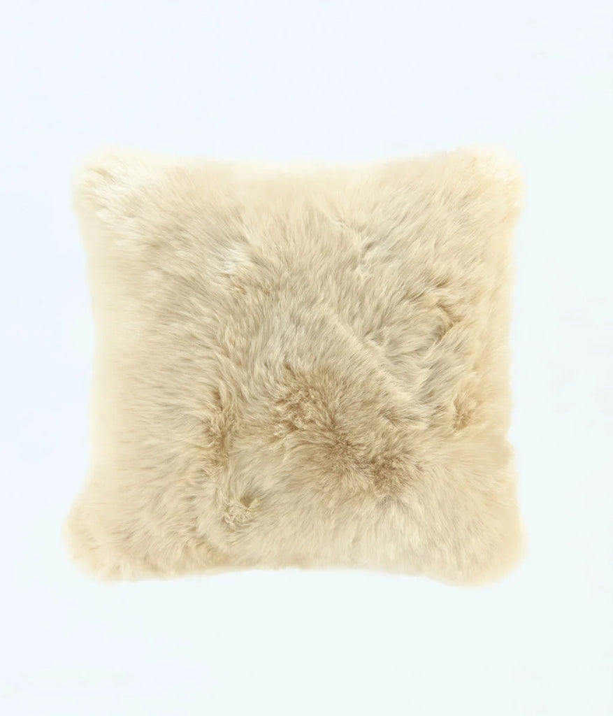 MM Linen NZ WOOL SHEEPSKIN CUSHION - LINEN