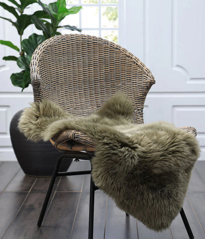 MM Linen - NZ Wool Sheepskin Rug - Single KHAKI