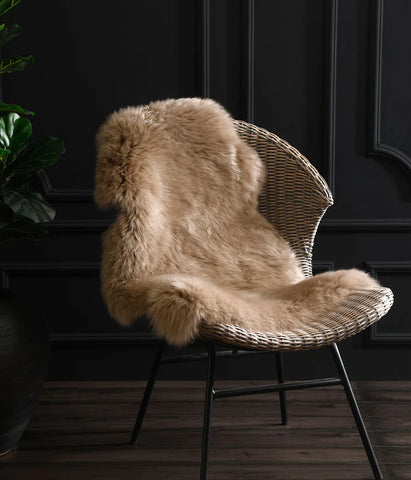 MM Linen - NZ Wool Sheepskin Rug - Single TAUPE