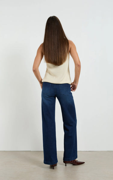 DRICOPER - SHERRY LONG WIDE STRAIGHT LEG JEANS - PACIFIC BLUE