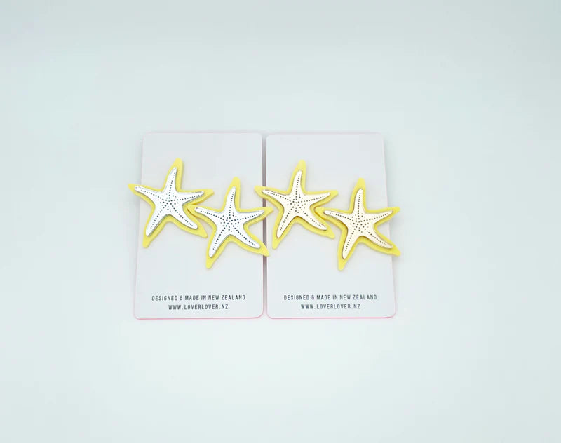 LOVER LOVER Earrings STARFISH STUD - LARGE - LEMON/GOLD