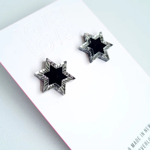 LOVER LOVER - ZIGGY STUD - BLACK/SILVER