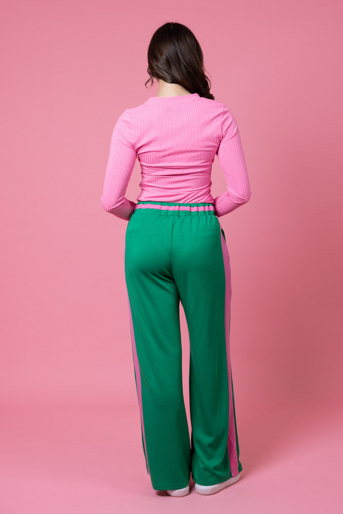 CHARLO SULLIVAN TRACK PANT - GREEEN/PINK