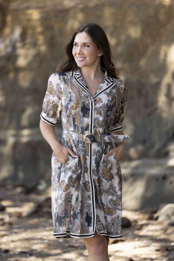 THE BAY - Penelope Shirt Dress - Paisley Cream