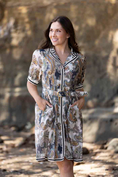 THE BAY - Penelope Shirt Dress - Paisley Cream