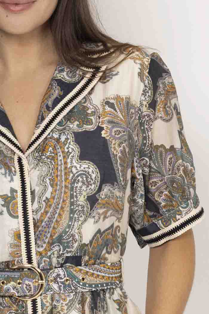 THE BAY - Penelope Shirt Dress - Paisley Cream