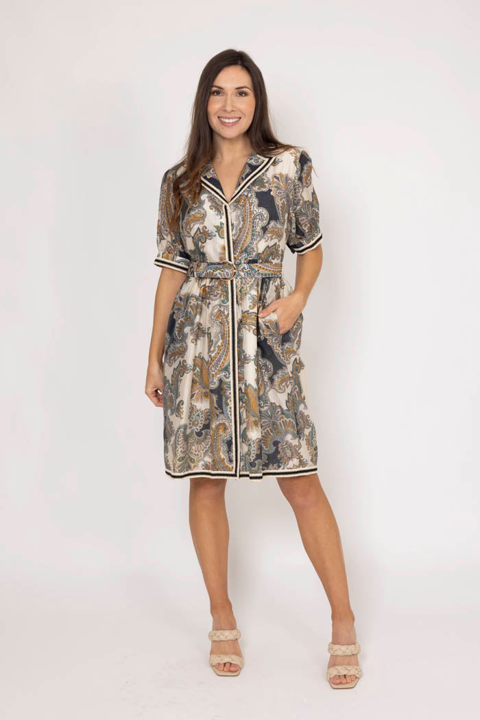 THE BAY - Penelope Shirt Dress - Paisley Cream