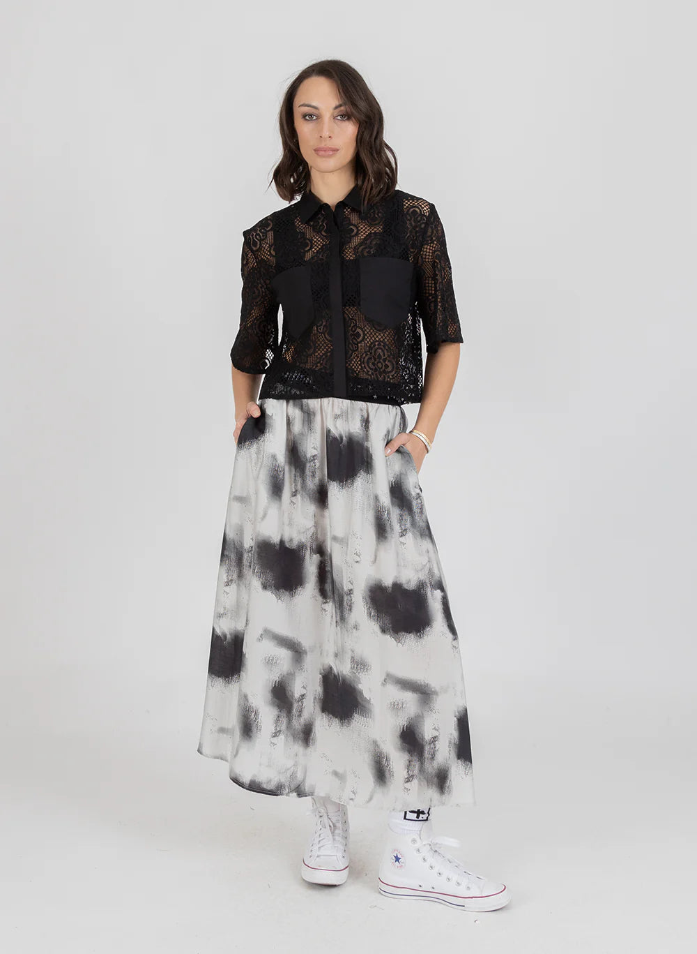 FEDERATION - LACE IT SHIRT - BLACK